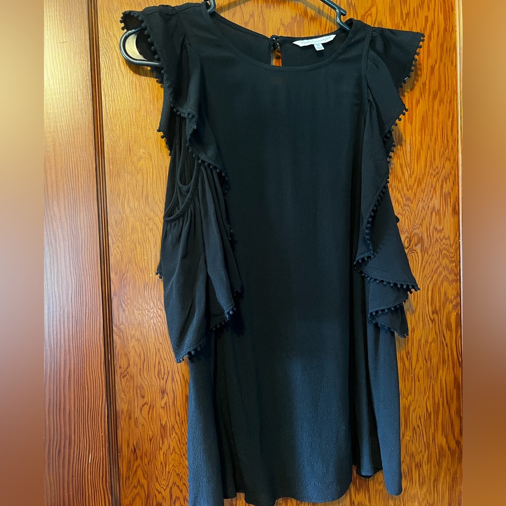 Rebecca Minkoff Cold-Shoulder Monsoon Top - Black - Xs